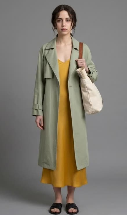 Maren Cole — Daily Casual — Mustard Slip & Trench