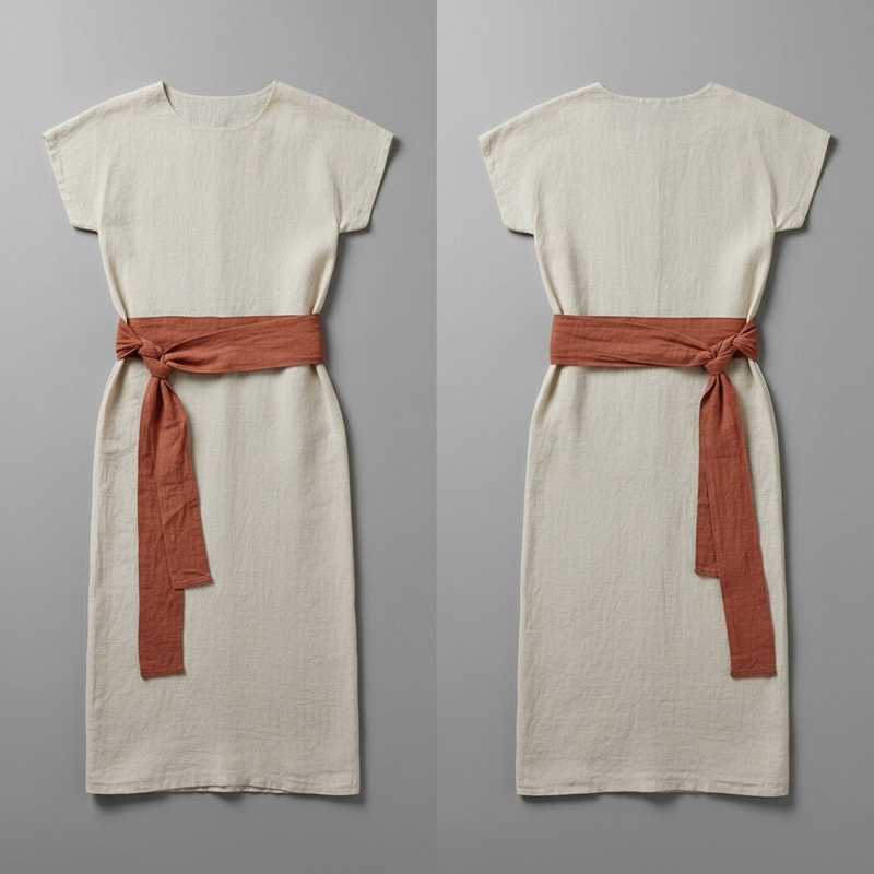 Short-Sleeved Utility Linen Shift