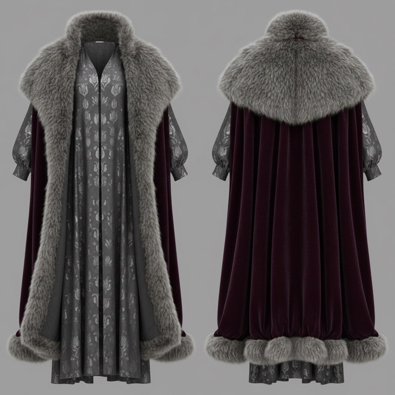 Winter Kaftan with Fur-Lined Traveling Cloak