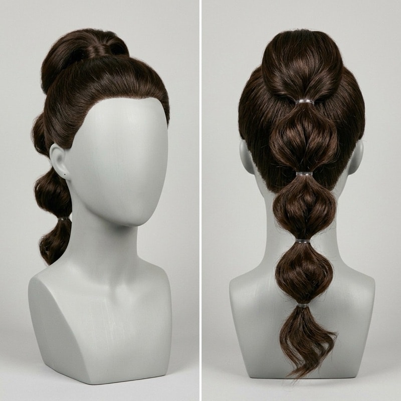 High-Volume Bubble Ponytail